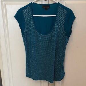 i jeans by Buffalo Teal Studded Short Sleeve Top